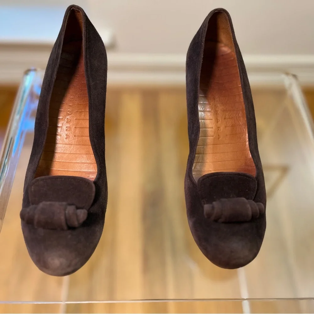 Chie Mihara Chocolate Suede Wedges - Picture 3 of 11